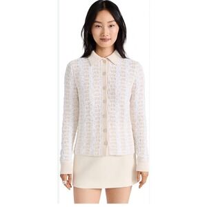 Vince Women's Geometric Cardigan. NWT $495z Off White Sweater. Size Women's Med.